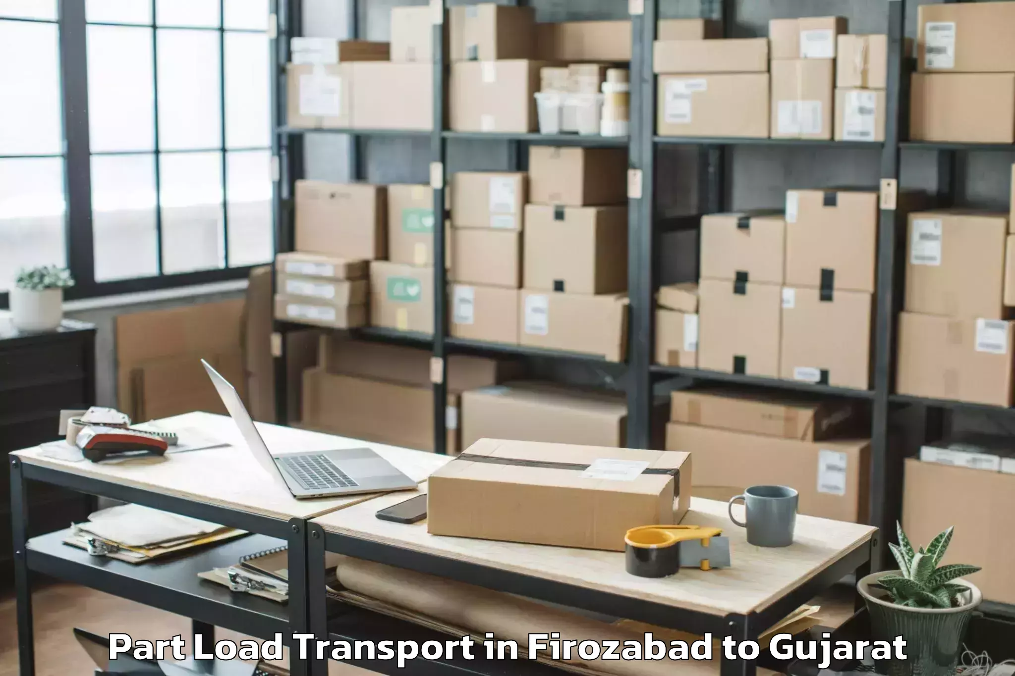 Book Firozabad to Malpur Part Load Transport Online